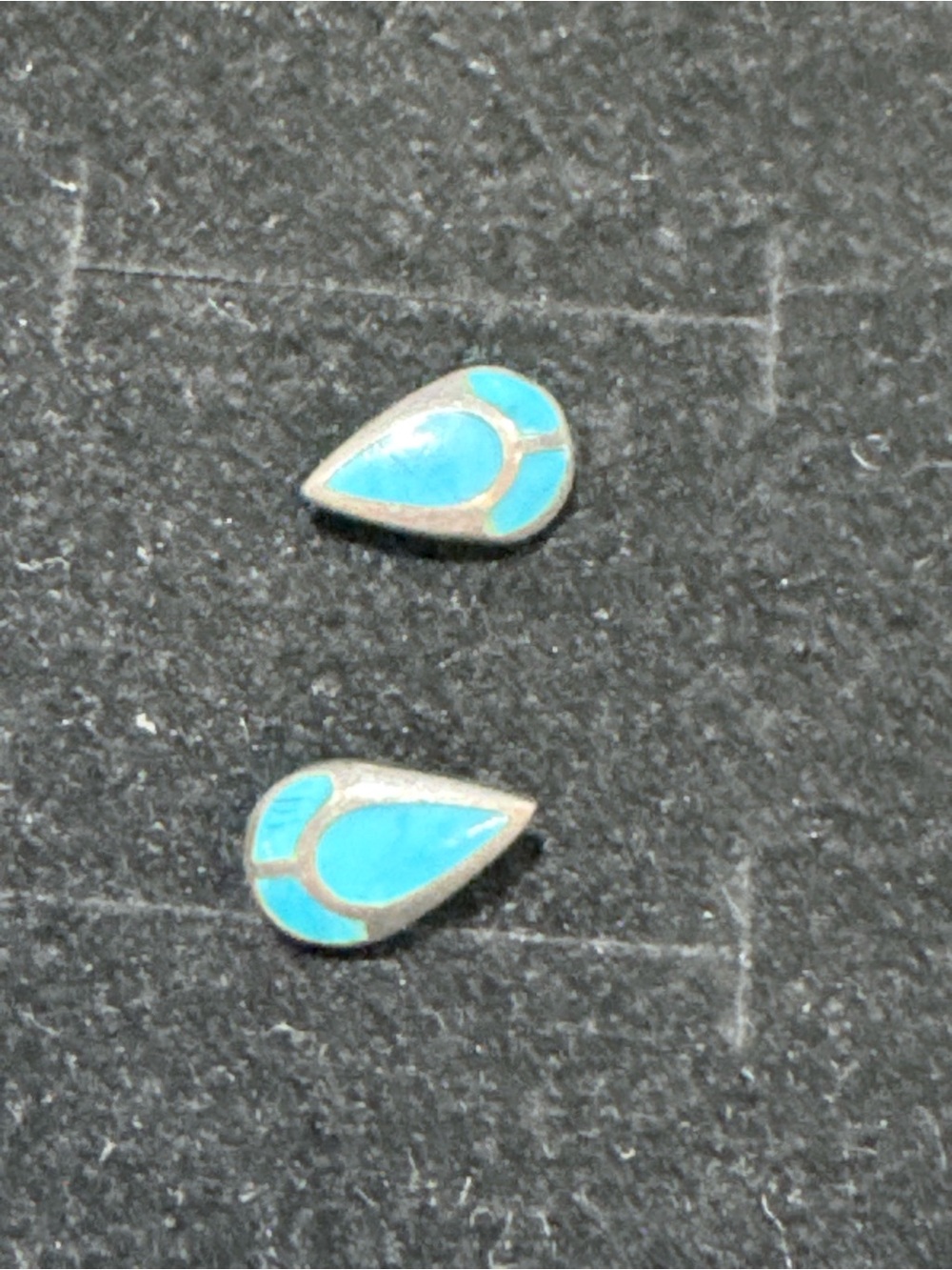 Turquoise Teardrop Inlay Stud Earrings - Women Jewelry